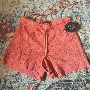 Crocheted summer shorts.